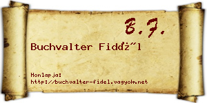 Buchvalter Fidél névjegykártya